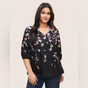 BloomChic Floral Print Frill Blouse